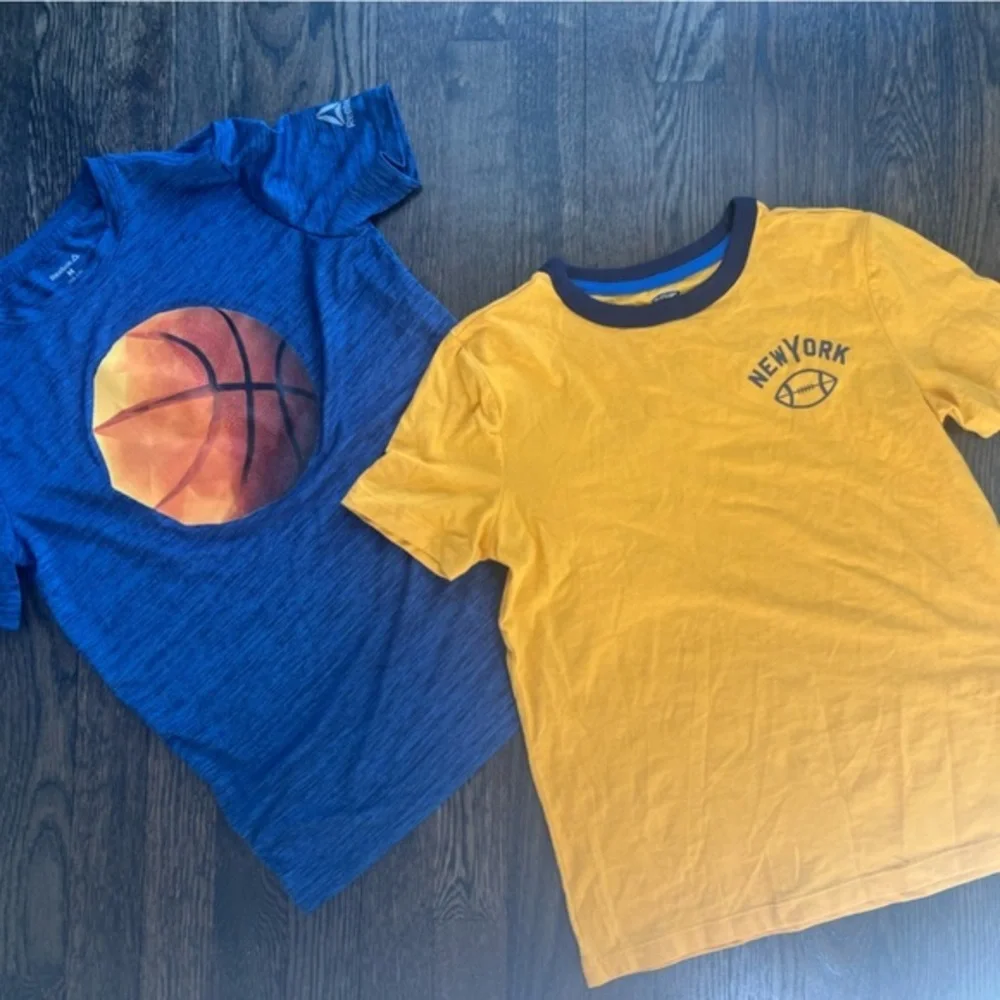 NWOT Old Navy New York Kids Yellow and Reebok Blue Basketball T-Shirts
